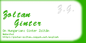 zoltan ginter business card