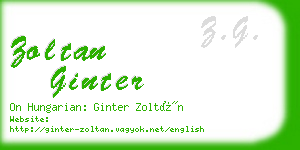 zoltan ginter business card